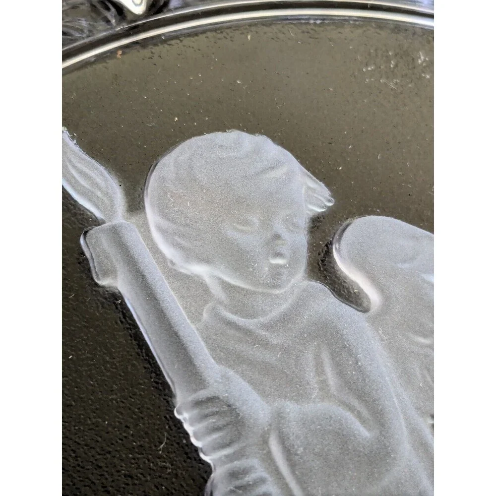 MJ Hummel Vtg Goebel Christmas Nativity Glass Plate 1996 Made In Germany Angel